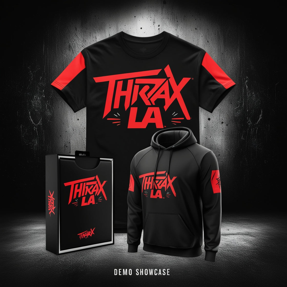 THRAX LA T-SHIRT & HOODIE SET - BLACK